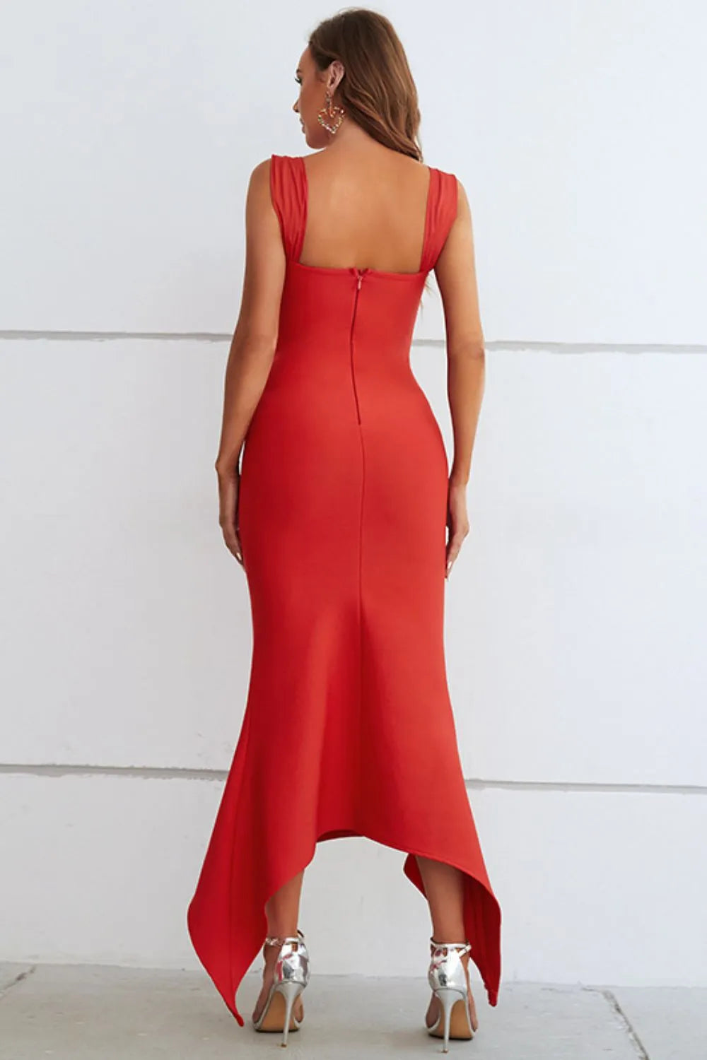 Ruched Sweetheart Neck Hem Detail Dress Cocktail Dresses - Tophatter Daily Deals