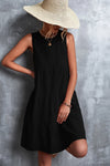 Sleeveless Round Neck Tiered Dress Black Casual Dresses - Tophatter Daily Deals