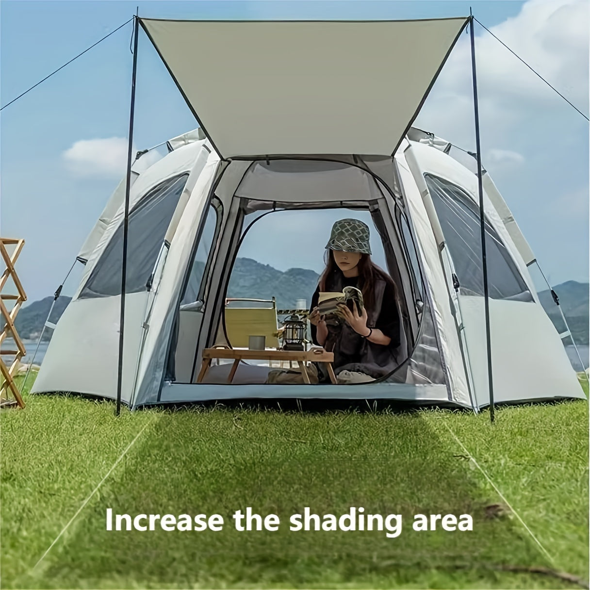 Hexagonal Quick Opening Outdoor Camping Tent 6-Person Camping & Hiking > Tents & Camp Furniture - Tophatter Daily Deals