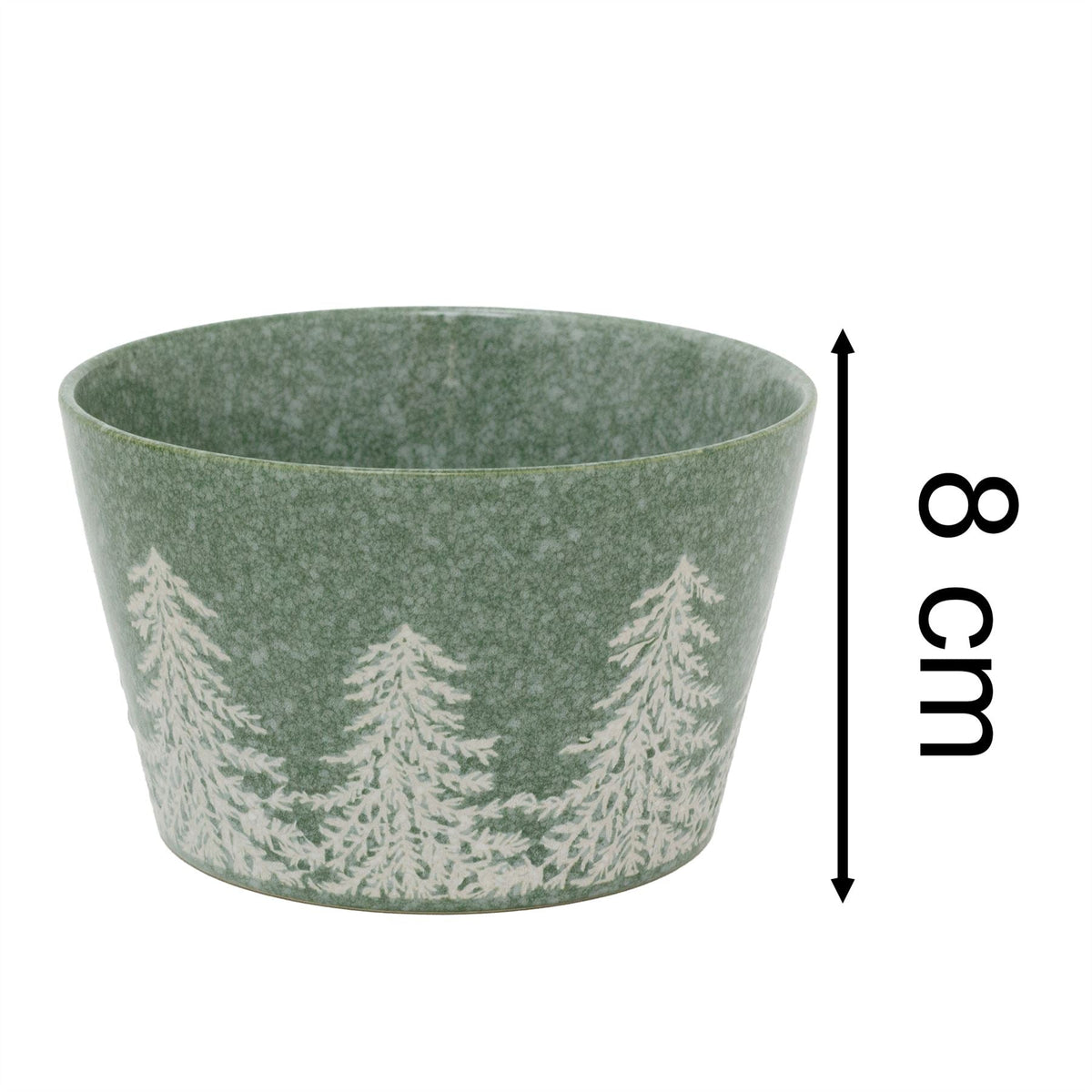 Green Embossed Christmas Tree Bowl | Festive Reactive Glaze Stoneware Bowl Bowl - Tophatter Daily Deals