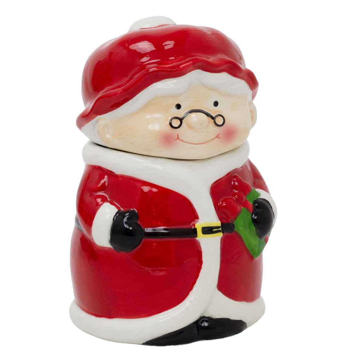 Mrs Claus Christmas Storage Jar | Ceramic Cookie Jar Biscuit Barrel with Lid Jar - Tophatter Daily Deals