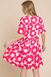 BOMBOM Flower Print Ruched Dress Casual Dresses - Tophatter Daily Deals