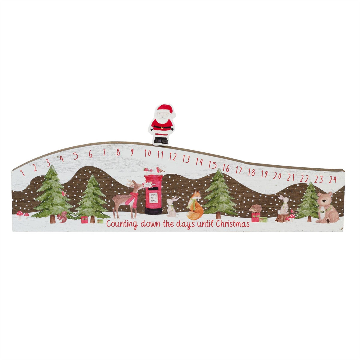Children's Winter Wonderland Wooden Christmas Advent Calendar Block - 38cm Advent Calendar - Tophatter Daily Deals