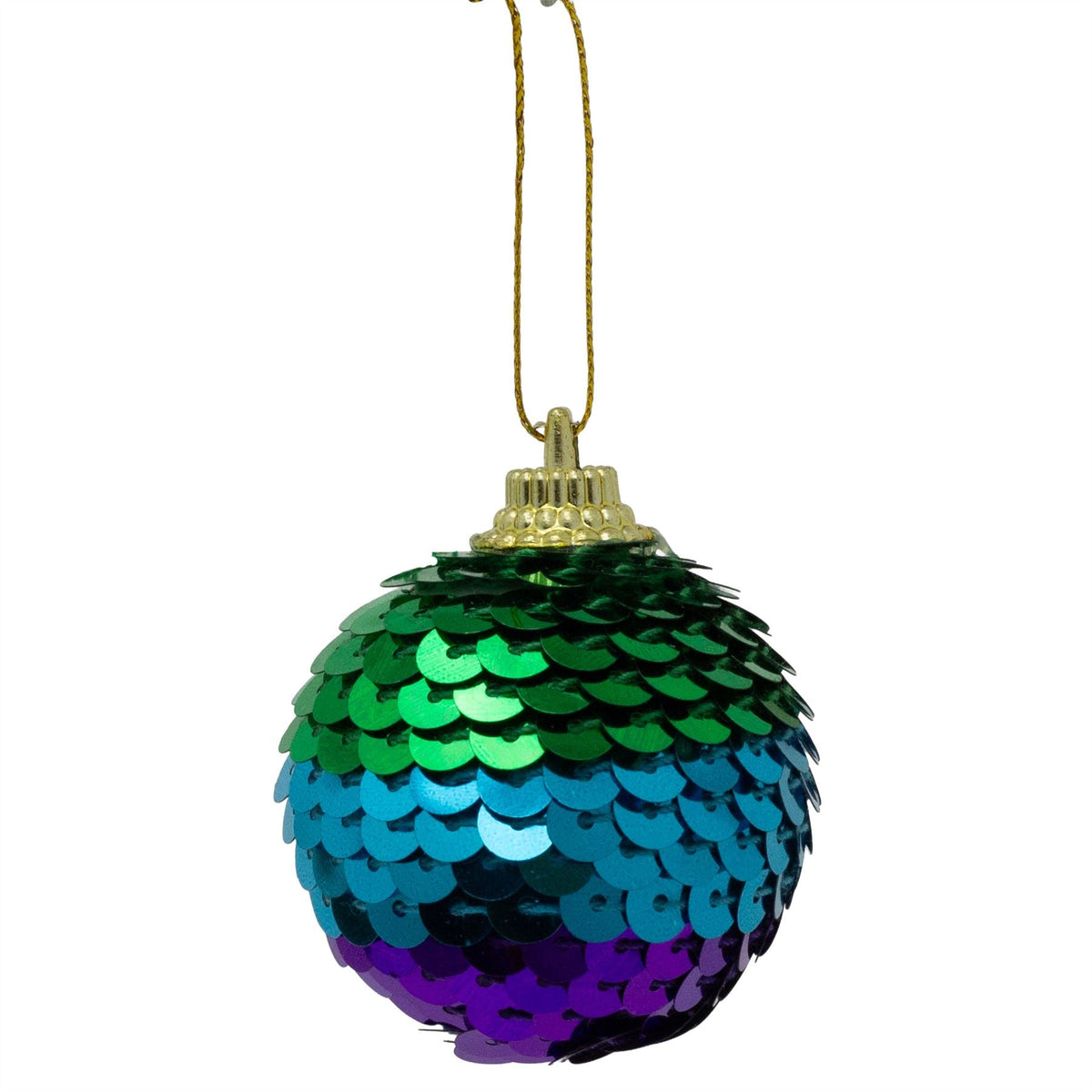 Set of 8 Sequin Rainbow Christmas Baubles | Multicoloured Tree Decorations - 4cm Baubles - Tophatter Daily Deals
