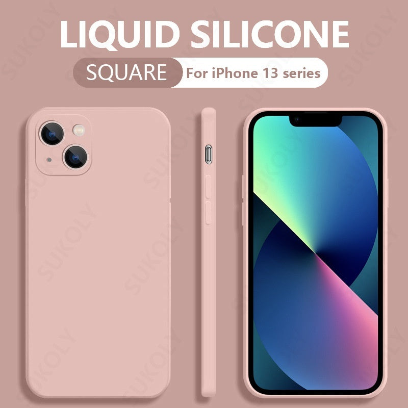 Back Cover Type Simple Liquid Silicone Phone Case P1 Pink 0 - Tophatter Daily Deals