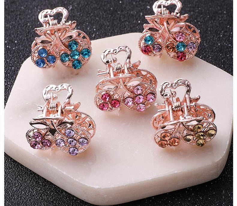 Butterfly Clasp Hair Jewelry Hairpin Cherry 5pcs set 0 - Tophatter Daily Deals