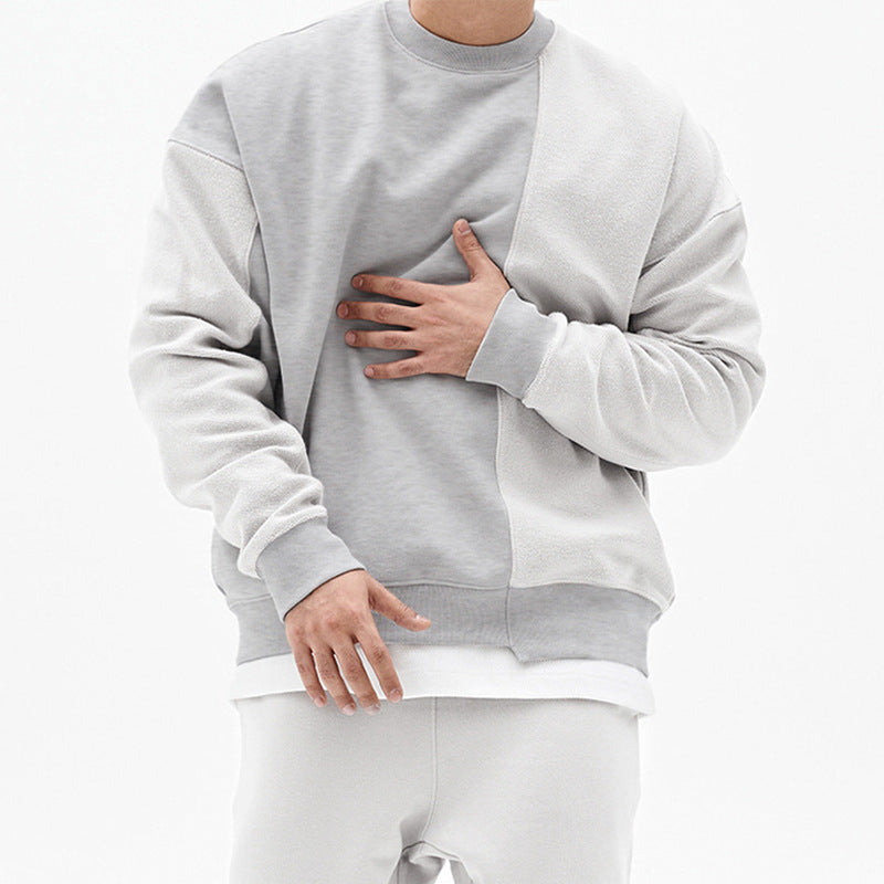 Oversized Mens Pullover Sweater - Crew Neck, Cotton, Casual Grey 3D Changing Face Moving Picture Frame - Tophatter Daily Deals