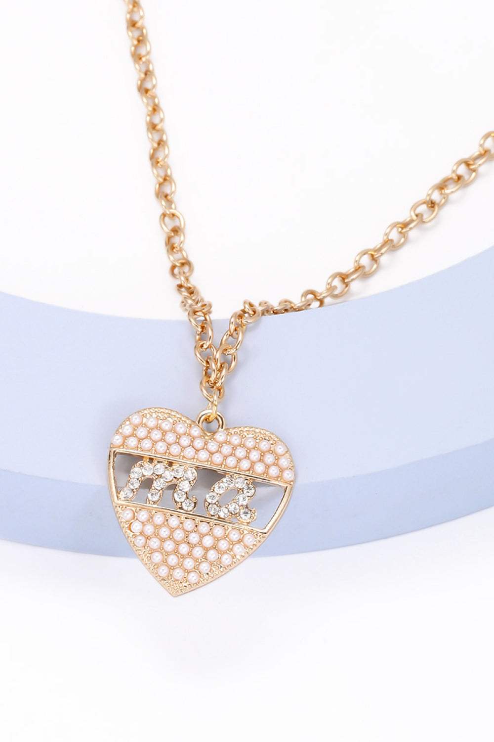 Heart Shape MA Rhinestone Pendant Necklace Necklaces - Tophatter Daily Deals