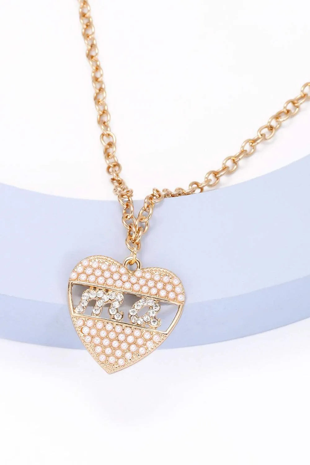 Heart Shape MA Rhinestone Pendant Necklace Necklaces - Tophatter Daily Deals