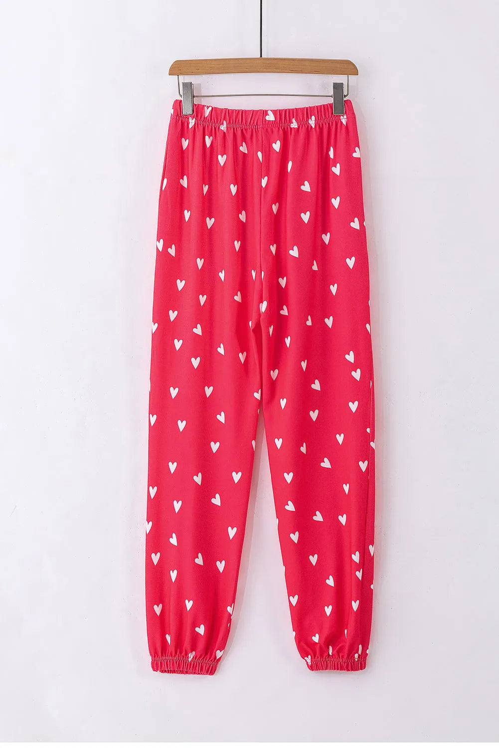 Fiery Red Valentines Heart Print Pants Set Loungewear & Sleepwear/Sleepwear - Tophatter Daily Deals