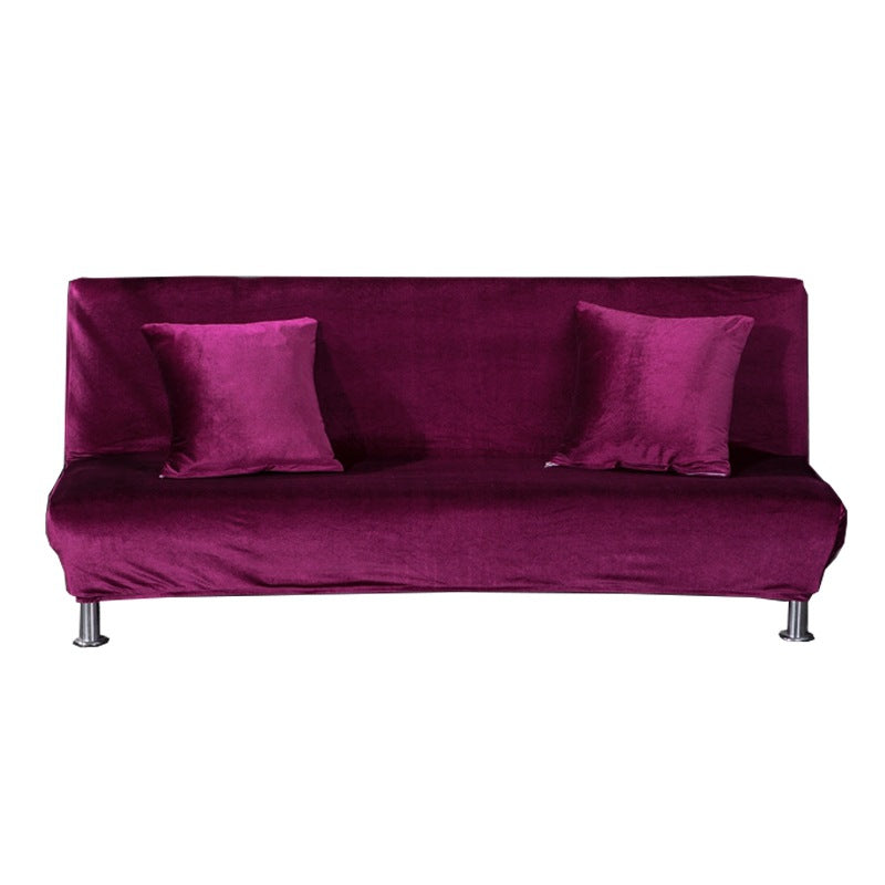 All-inclusive Silver Fox Velvet Armless Folding Sofa Bedspread 0 - Tophatter Daily Deals