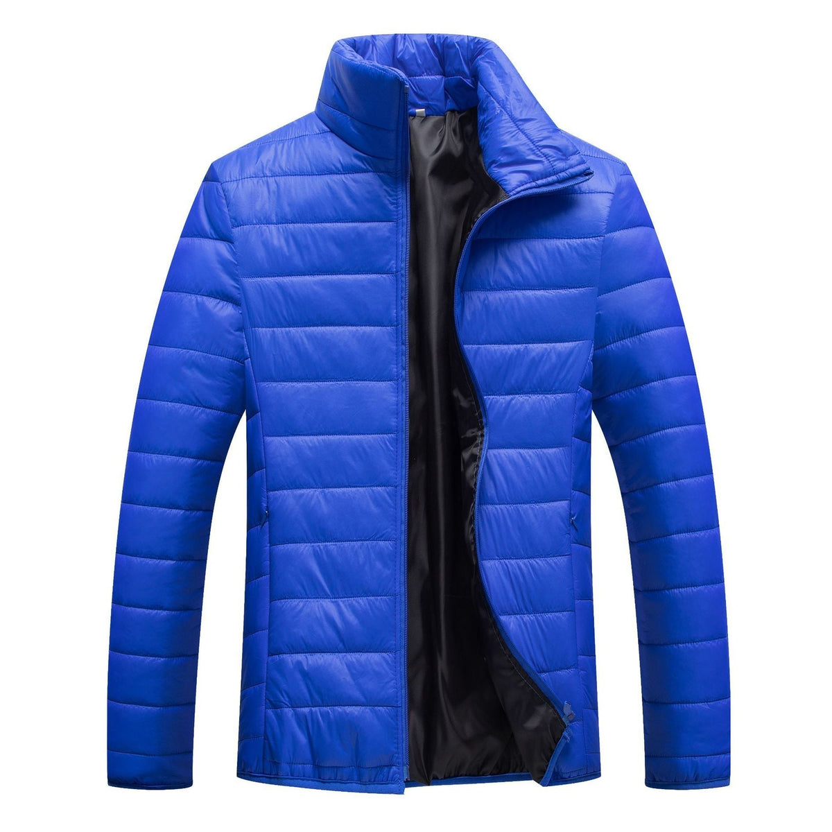 Lightweight Men's Puffer Jacket - Quilted Cotton, Casual Sapphire Blue 3D Changing Face Moving Picture Frame - Tophatter Daily Deals