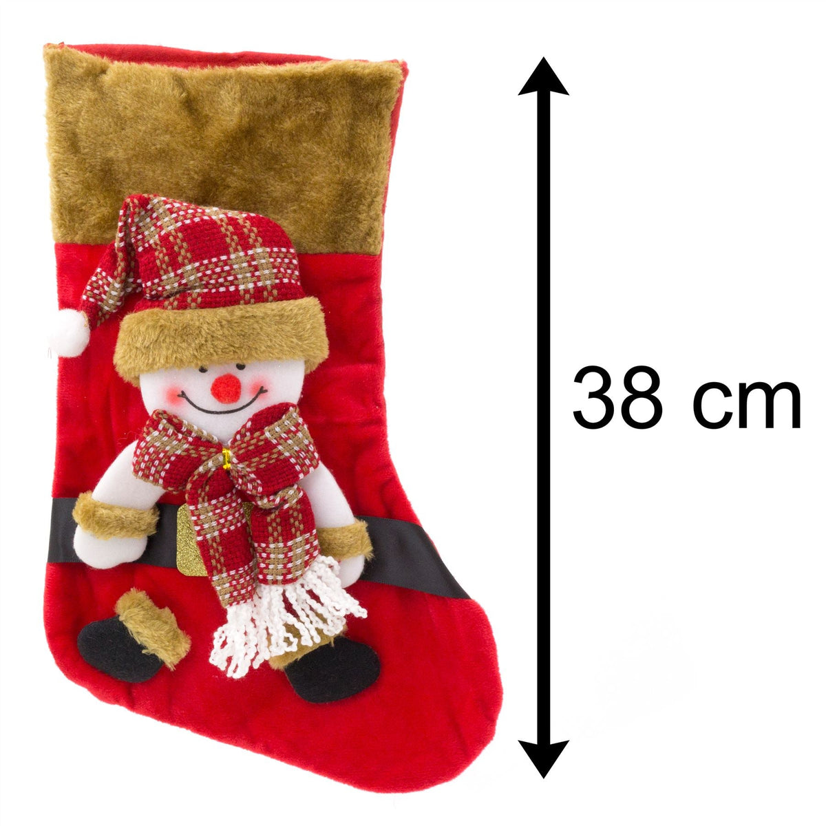3D Plush Christmas Stocking Xmas Stockings | Festive Adult Christmas Stocking | Kids Christmas Stocking Fireplace Decorations - Snowman Stocking - Tophatter Daily Deals
