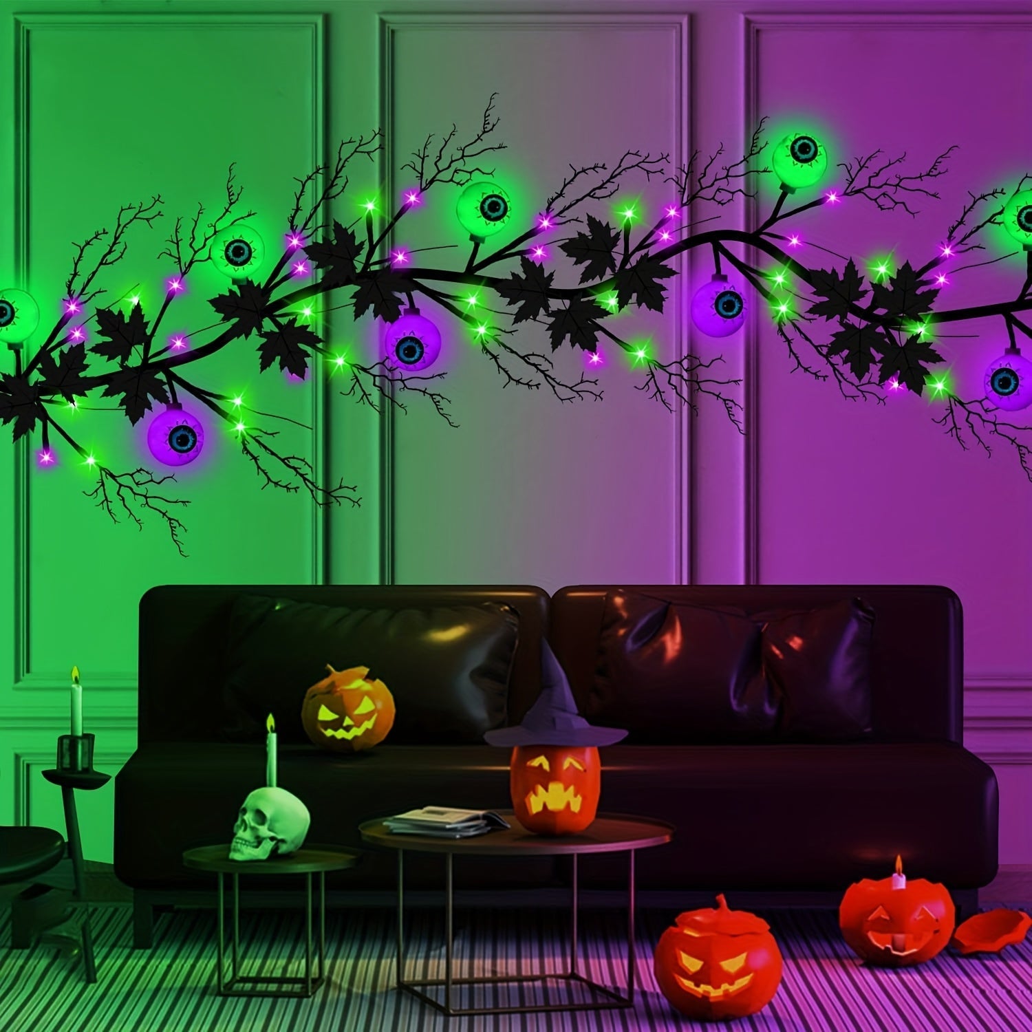Halloween Willow Vine Garland with 54 LED Lights Halloween - Tophatter Daily Deals