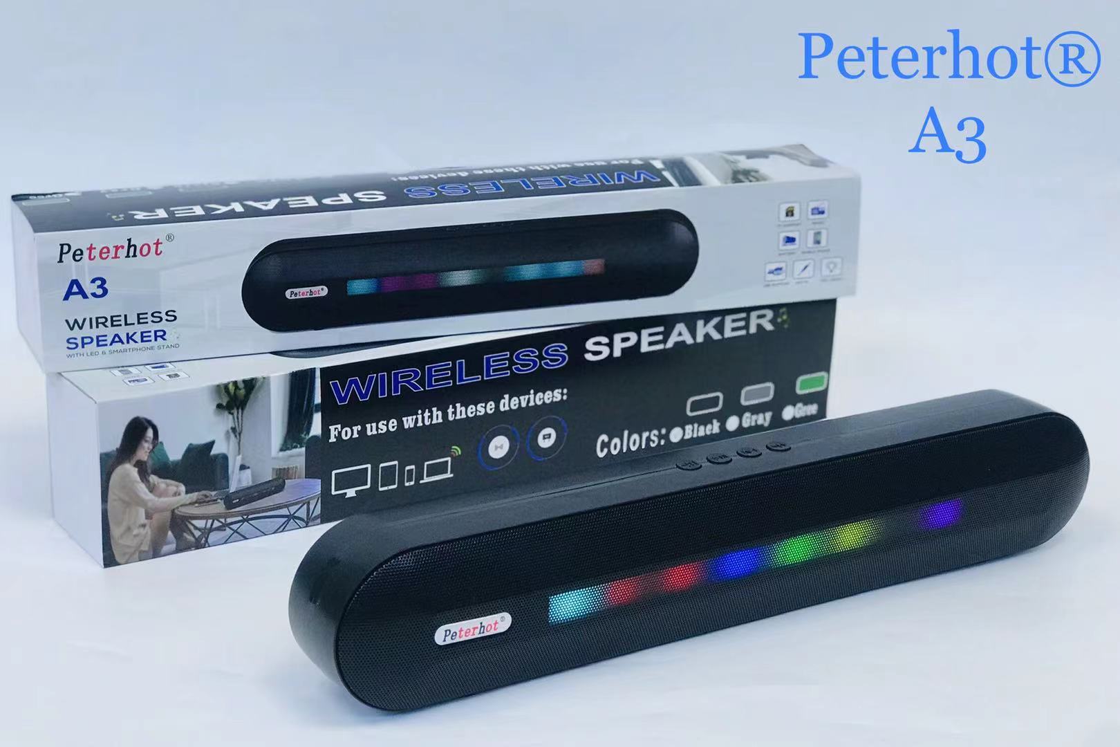 Bluetooth Speaker With Long LED Breathing Light Black USB 0 - Tophatter Daily Deals