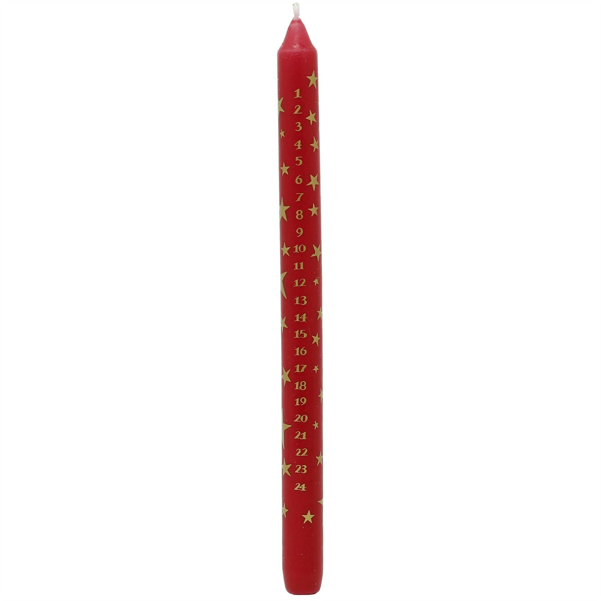 Red Christmas Advent Candle, Festive Gold Star Countdown Dinner Candle Advent Candle - Tophatter Daily Deals