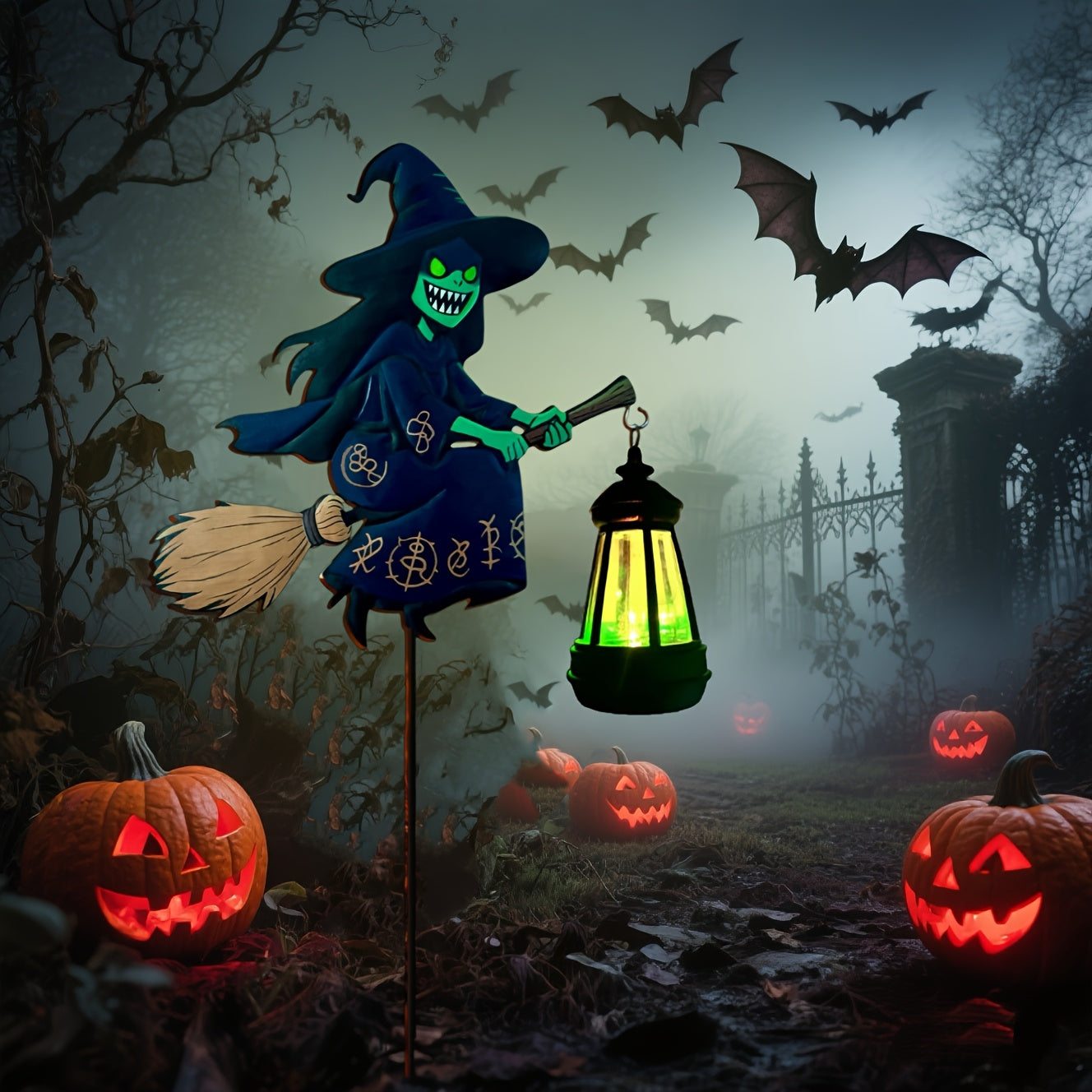 Halloween Solar LED Witch Pendant Light Halloween - Tophatter Daily Deals