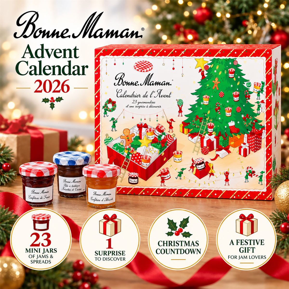 Bonne Maman Advent Calendar 2026, Jam & Spreads Christmas Countdown Advent Calendar - Tophatter Daily Deals