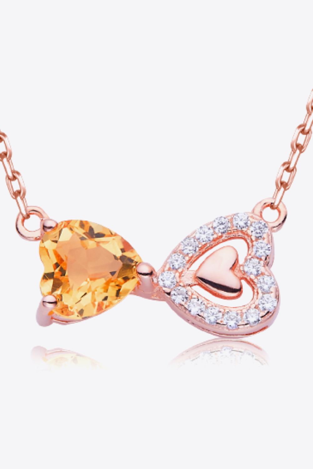 Citrine Heart 925 Sterling Silver Necklace Necklaces - Tophatter Daily Deals