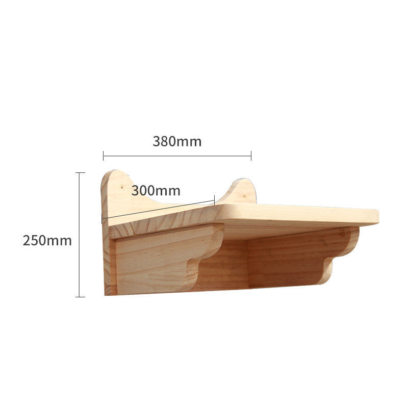 Pet Cat Climbing Frame Wall Type Solid Wood Wall Hanging Platform Ladder Pets Accessories Large jumping platform Pet Supplies - Tophatter Daily Deals