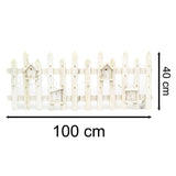 White Wooden LED Light Up Snow Topped Glitter Christmas Tree Fence | Snow Capped Picket Fence For Christmas Tree | White Wooden Christmas Tree Skirt Picket Fence Border - 100 x 40cm Tree Skirt - Tophatter Daily Deals
