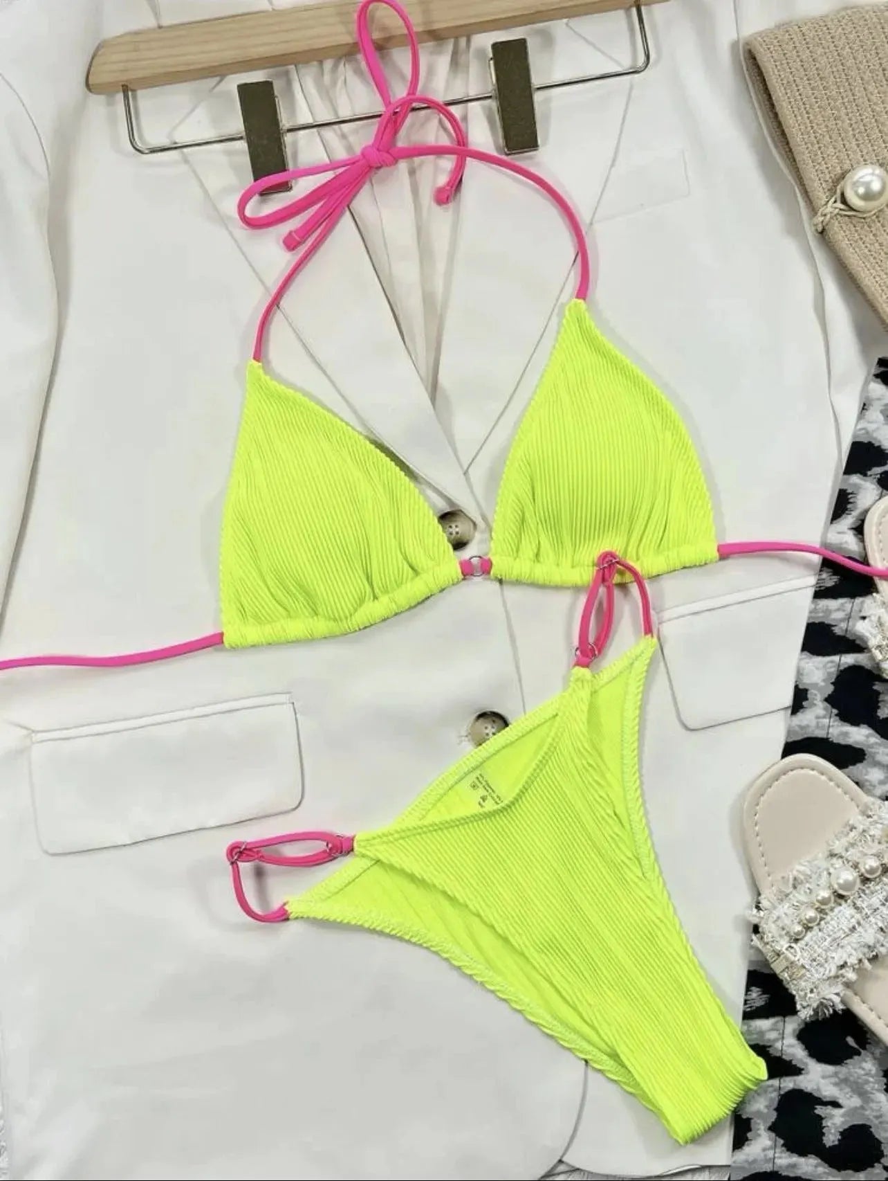 Solid Plaid Velvet Bikini Swimsuit Women - Tophatter Daily Deals