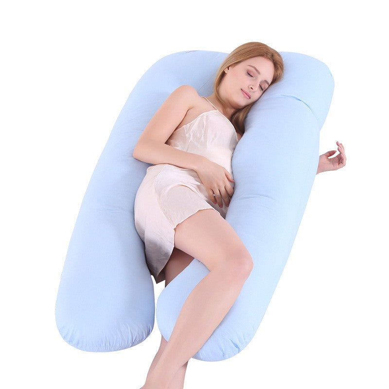 U-Shaped Maternity Pillow – Cooling Pregnancy Support Pillow Light Blue Bedding - Tophatter Daily Deals