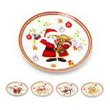 Round Ceramic Christmas Plate | Festive Serving Dish Christmas Snack Plate 20cm Plate - Tophatter Daily Deals