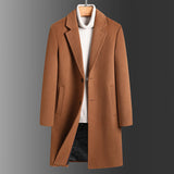 Warm Classic Men's Long Wool Coat - Slim, Wool, Winter 3D Changing Face Moving Picture Frame - Tophatter Daily Deals