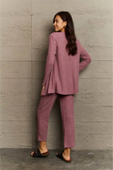 Ninexis Full Size Cropped Top, Long Pants and Cardigan Lounge Set Loungewear Sets - Tophatter Daily Deals