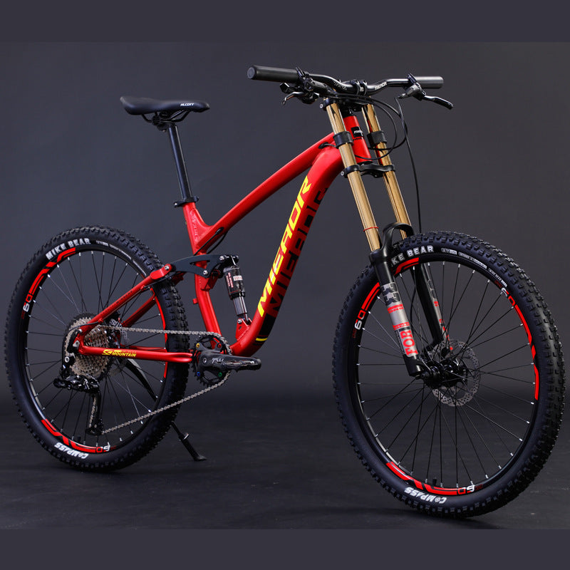 Aluminum Alloy Soft Tail Oil Brake Damping Mountain Bike Bicyc Red 0 - Tophatter Daily Deals