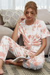 Tie-Dye Tee and Drawstring Waist Joggers Lounge Set Loungewear Sets - Tophatter Daily Deals