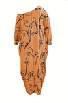 Printed Single Shoulder Lantern Sleeve Maxi Dress Casual Dresses - Tophatter Daily Deals