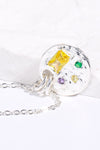 Inlaid Multicolored Zircon Round Pendant Copper Necklace Necklaces - Tophatter Daily Deals