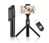 Bluetooth Selfie Tripod Telescopic Stick Remote Monopod Extendable Phone Stand Tripod Telescopic Stick Remote Monopod - Tophatter Daily Deals