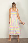 VERY J Striped Woven Smocked Midi Cami Dress Casual Dresses - Tophatter Daily Deals