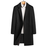 Warm Classic Men's Long Wool Coat - Slim, Wool, Winter 3D Changing Face Moving Picture Frame - Tophatter Daily Deals