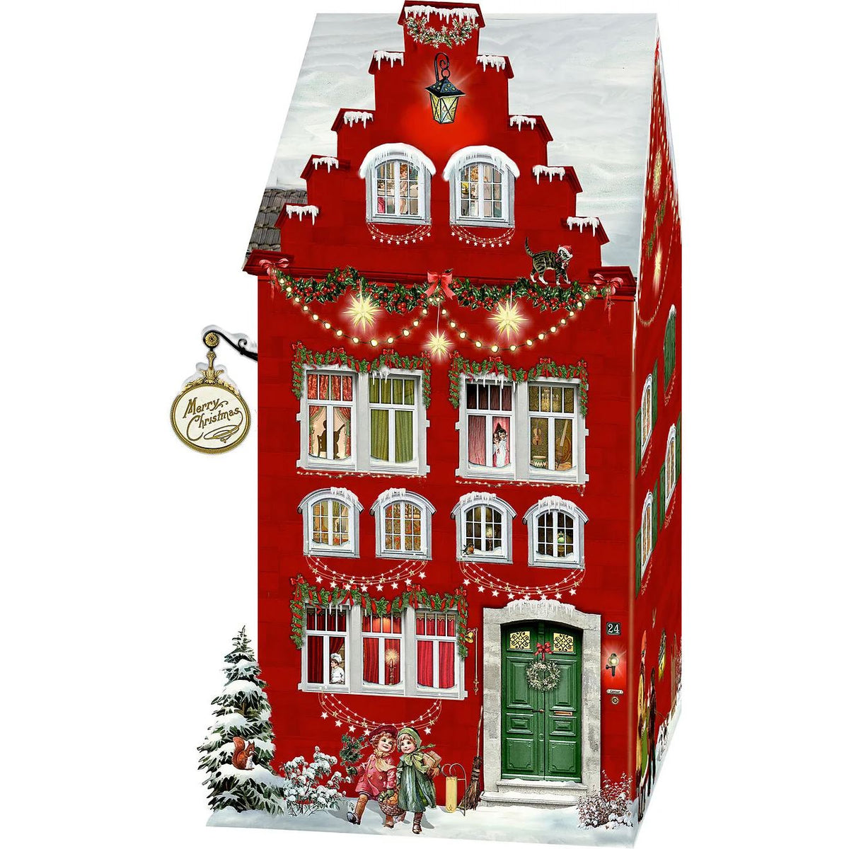3D LED Christmas House Advent Calendar with Light-Up Windows - 18.5x30cm Advent Calendar - Tophatter Daily Deals