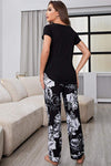 Full Size V-Neck Top and Floral Pants Lounge Set Loungewear Sets - Tophatter Daily Deals