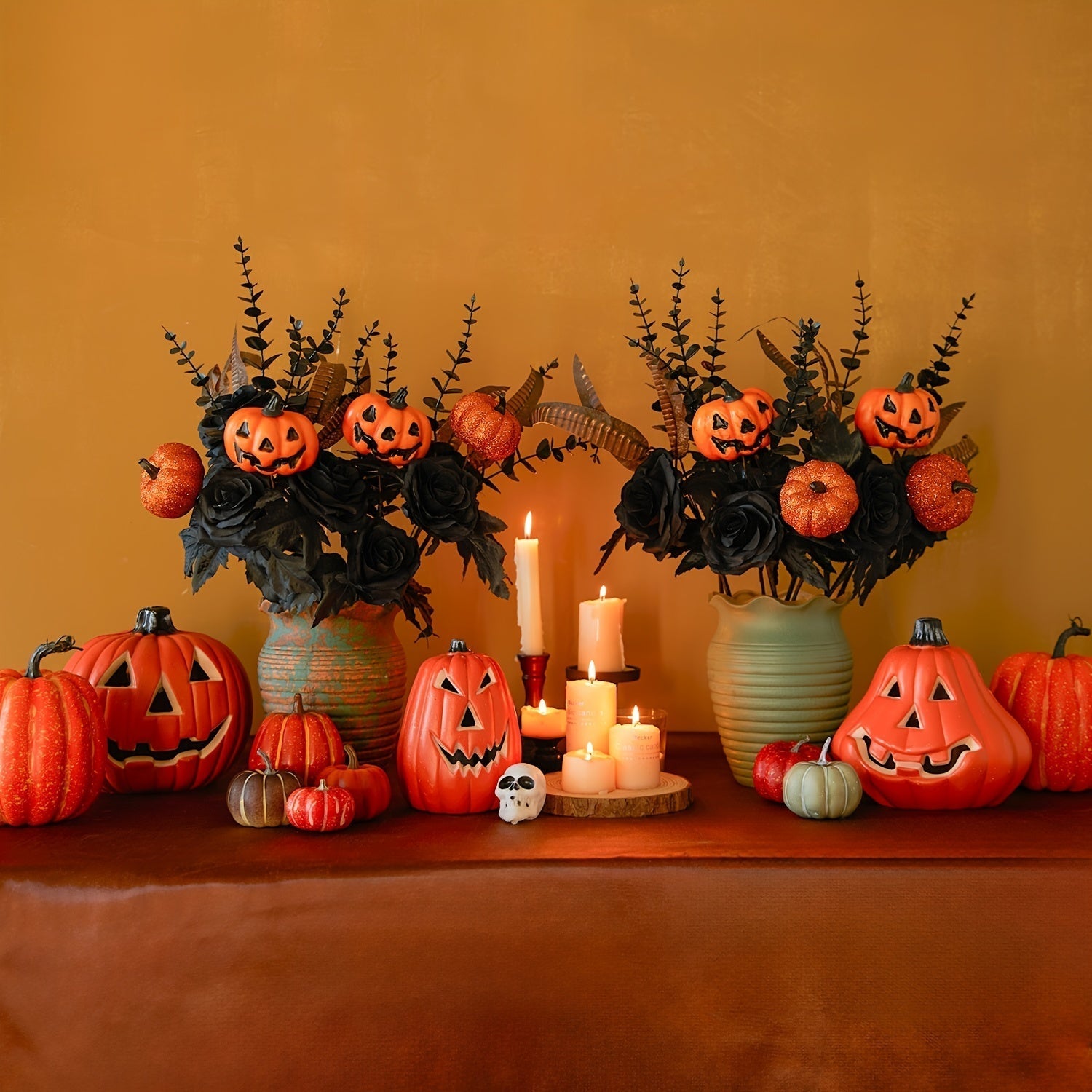 Halloween Pumpkin Feather Picks Decoration (5pcs) Halloween - Tophatter Daily Deals