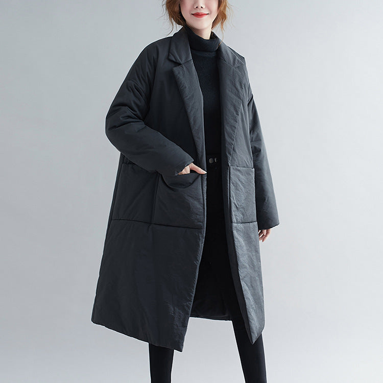 Artistic Loose Plus Size Women's Slim Coat Black 0 - Tophatter Daily Deals