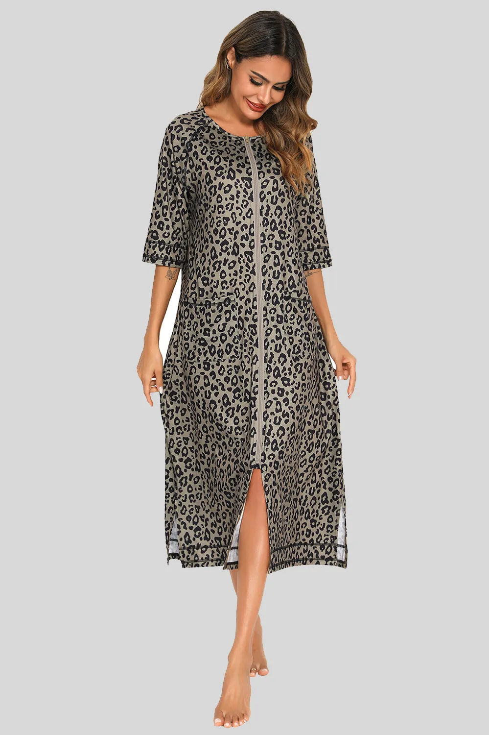 Printed Slit Night Dress with Pockets Sleep Dresses Apparel & Accessories Fast Shipping Free Shipping H#Y HOT DEALS HOME PAGE Lingerie Sleepwear Loungewear New Deals sexy lingerie Ship From Overseas Ship from USA Sleep Sleep Dresses sleepwear Sleepwear & Loungewear USA USA STOCK women lingerie Women's Fashion - Tophatter Daily Deals And Savings