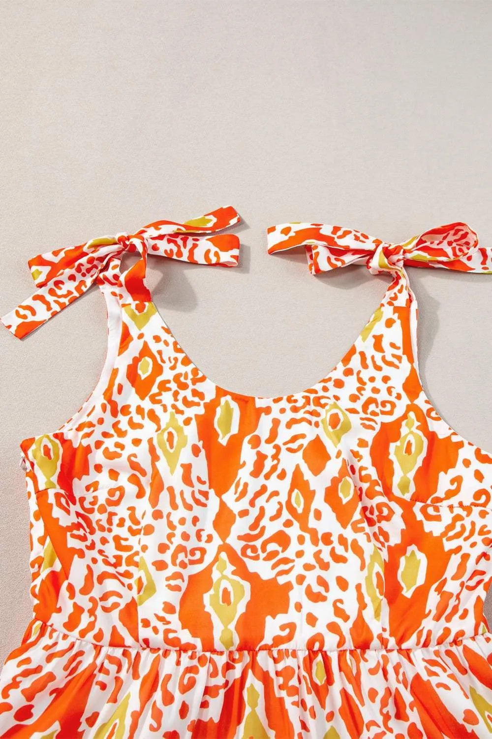 Tied Leopard Scoop Neck Sleeveless Midi Dress Casual Dresses - Tophatter Daily Deals