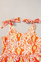 Tied Leopard Scoop Neck Sleeveless Midi Dress Casual Dresses - Tophatter Daily Deals