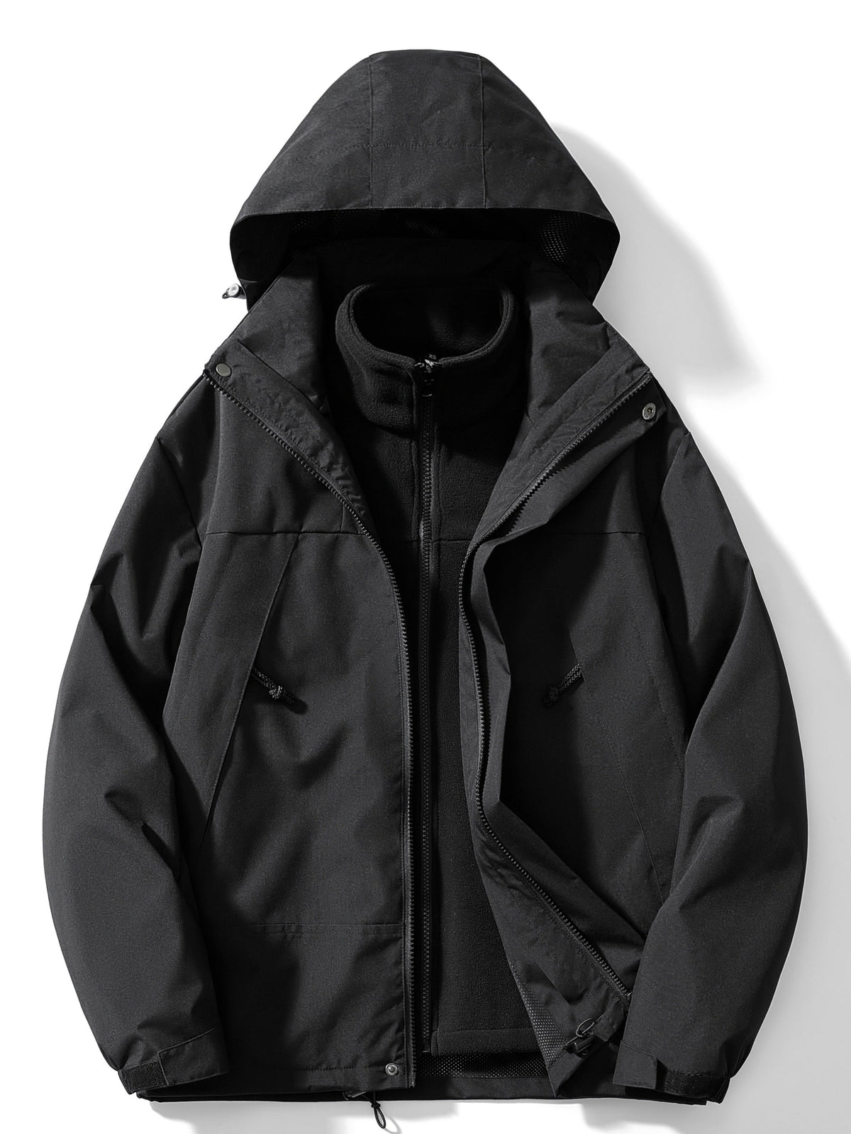 Waterproof Women’s 3-in-1 Jacket - Relaxed Fleece Winter Black - Tophatter Daily Deals