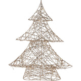 Gold Christmas Tree Light | Gold Wire LED Standing Tree Decoration - 30cm LED Light - Tophatter Daily Deals