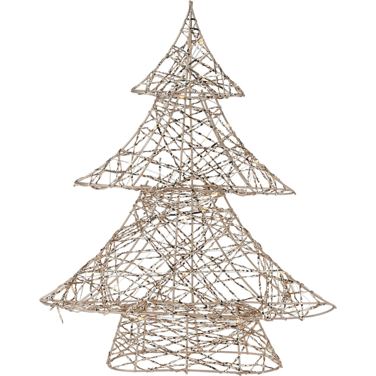 Gold Christmas Tree Light | Gold Wire LED Standing Tree Decoration - 30cm LED Light - Tophatter Daily Deals