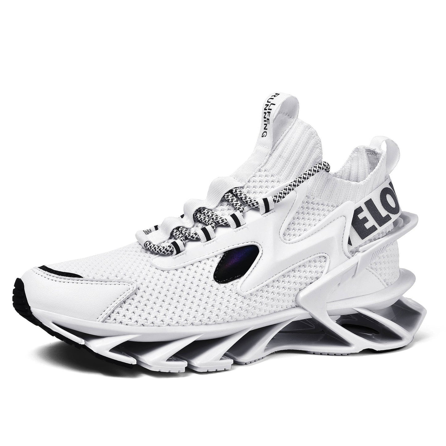 Blade Sneakers Men's Microfiber Flying High-Top Shoes Casual Men's Trendy Shoes White A 0 - Tophatter Daily Deals