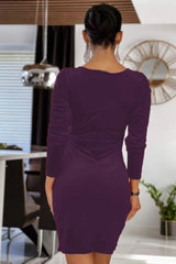 Surplice Long Sleeve Mini Dress Cocktail Dresses - Tophatter Daily Deals