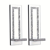 Wall Mirror Candle Holder Set with Silver Diamonds Home & Garden - Tophatter Daily Deals